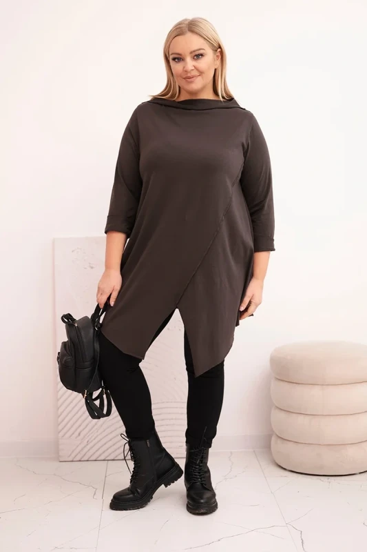 Bluzka damska Plus Size „MIRELLA” – asymetryczna, bawełniana (r.48-54) 