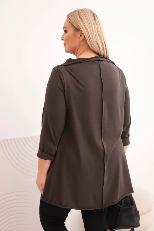 Bluzka damska Plus Size „MIRELLA” – asymetryczna, bawełniana (r.48-54) 