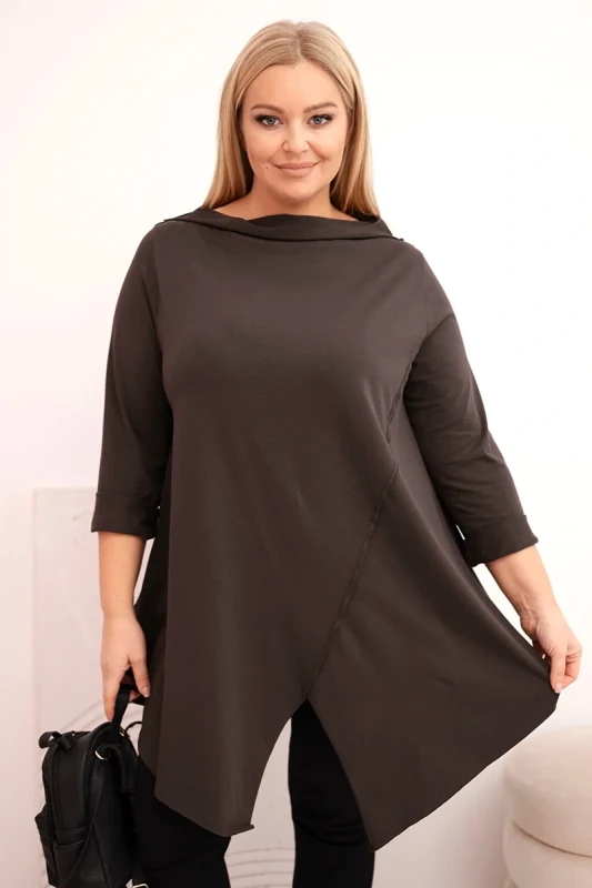 Bluzka damska Plus Size „MIRELLA” – asymetryczna, bawełniana (r.48-54) 