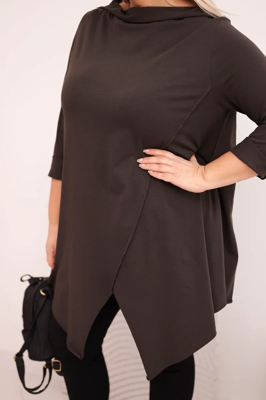 Bluzka damska Plus Size „MIRELLA” – asymetryczna, bawełniana (r.48-54) 