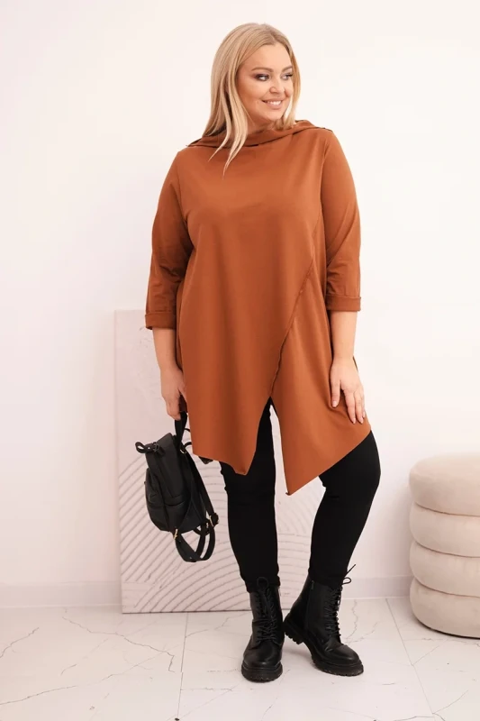 Bluzka damska Plus Size „MIRELLA” – asymetryczna, bawełniana (r.48-54)  