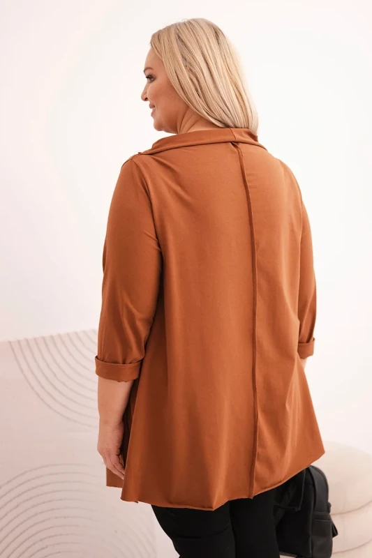 Bluzka damska Plus Size „MIRELLA” – asymetryczna, bawełniana (r.48-54)  