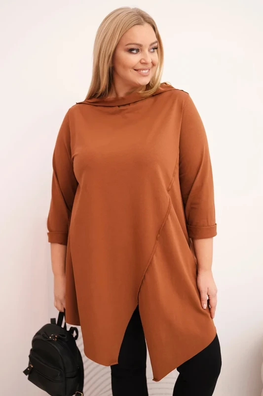 Bluzka damska Plus Size „MIRELLA” – asymetryczna, bawełniana (r.48-54)  
