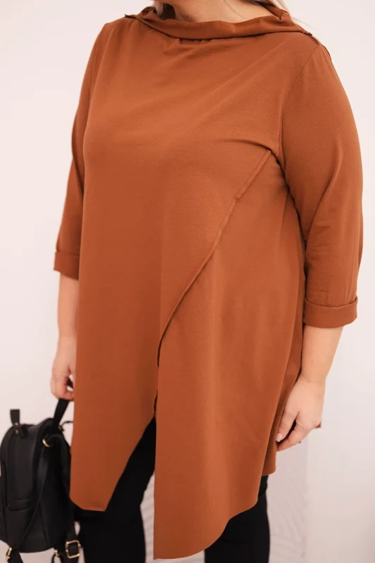Bluzka damska Plus Size „MIRELLA” – asymetryczna, bawełniana (r.48-54)  