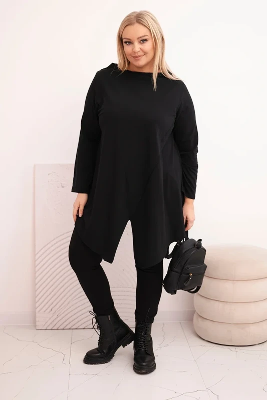 Bluzka damska Plus Size „MIRELLA” – asymetryczna, bawełniana (r.48-54)   