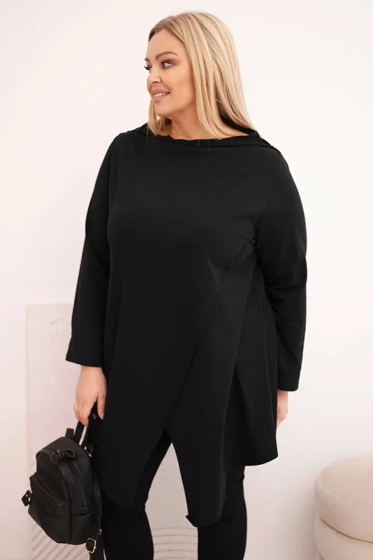 Bluzka damska Plus Size „MIRELLA” – asymetryczna, bawełniana (r.48-54)   
