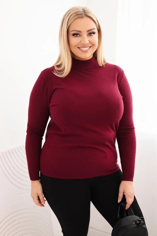 Sweter damski Plus Size „ELIZA” z półgolfem  (r.44-48)