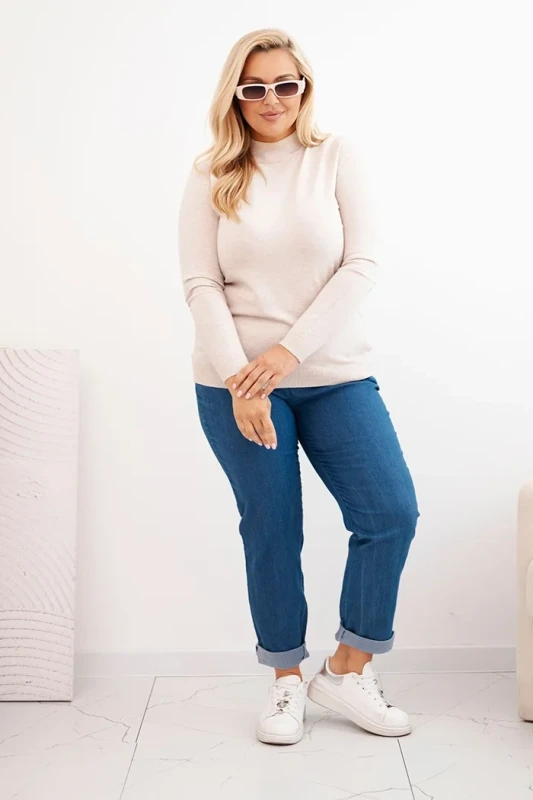 Sweter damski Plus Size „ELIZA” z półgolfem  (r.44-48)