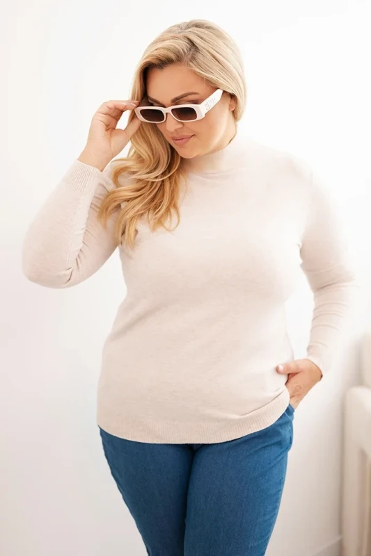 Sweter damski Plus Size „ELIZA” z półgolfem  (r.44-48)