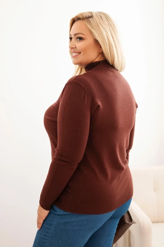 Sweter damski Plus Size „ELIZA” z półgolfem (r.44-48)  