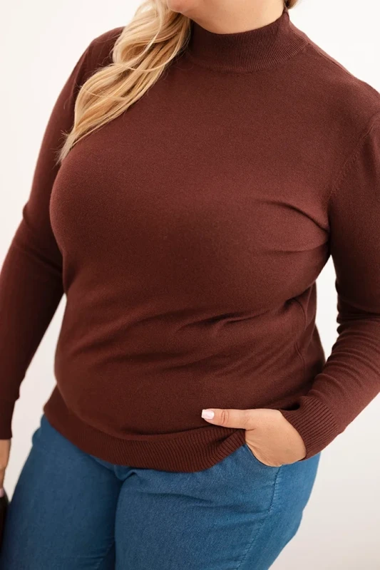 Sweter damski Plus Size „ELIZA” z półgolfem (r.44-48)  