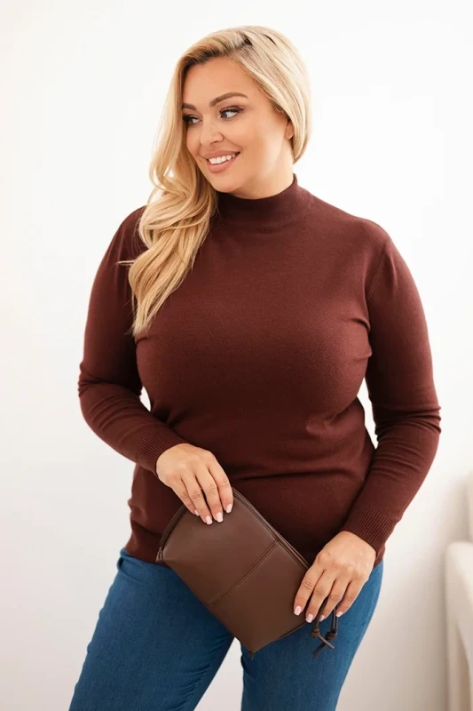 Sweter damski Plus Size „ELIZA” z półgolfem (r.44-48)  
