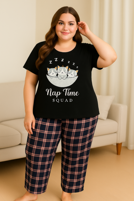 Piżama bawełniana plus size Queen ( r. 50-56) 