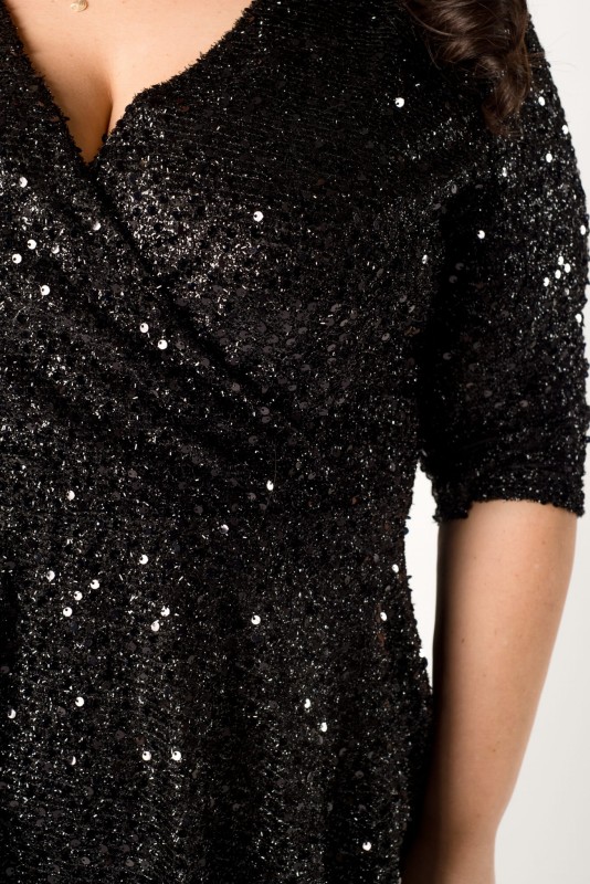  Sukienka cekinowa plus size rozkloszowana SHINE mod. DA1116K ( r. 44-54)  BESTSELLER 