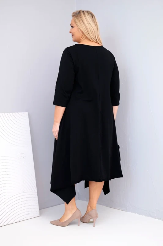 Sukienka damska Plus Size „Verona” z asymetrycznym dołem – fason oversize (r.44-50)