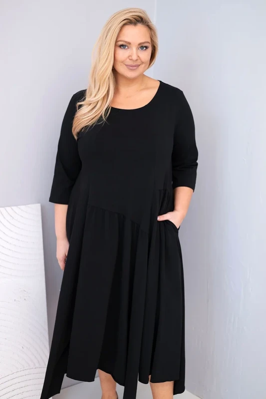 Sukienka damska Plus Size „Verona” z asymetrycznym dołem – fason oversize (r.44-50)