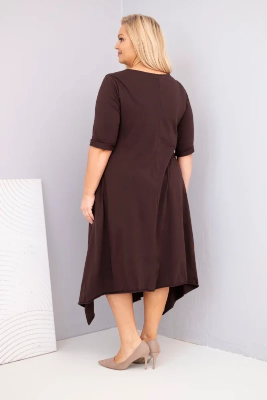 Sukienka damska Plus Size „Verona” z asymetrycznym dołem – fason oversize (r.44-50) 