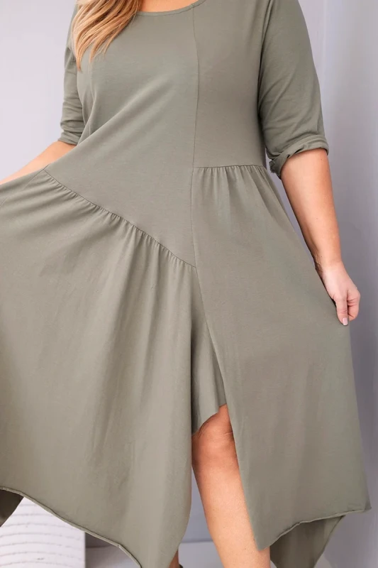 Sukienka damska Plus Size „Verona” z asymetrycznym dołem – fason oversize (r.44-50)   