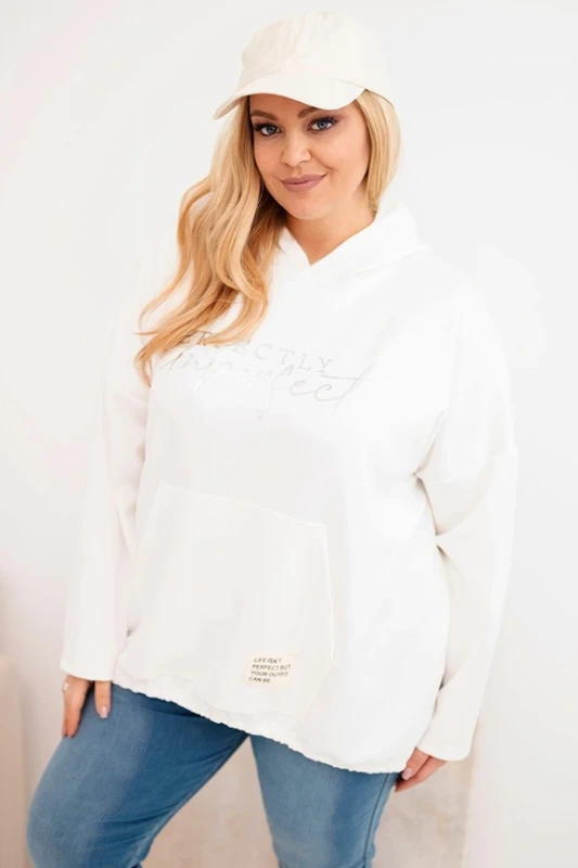 Bluza Plus Size  Oversize z kapturem i nadrukiem  ( 48-54) 