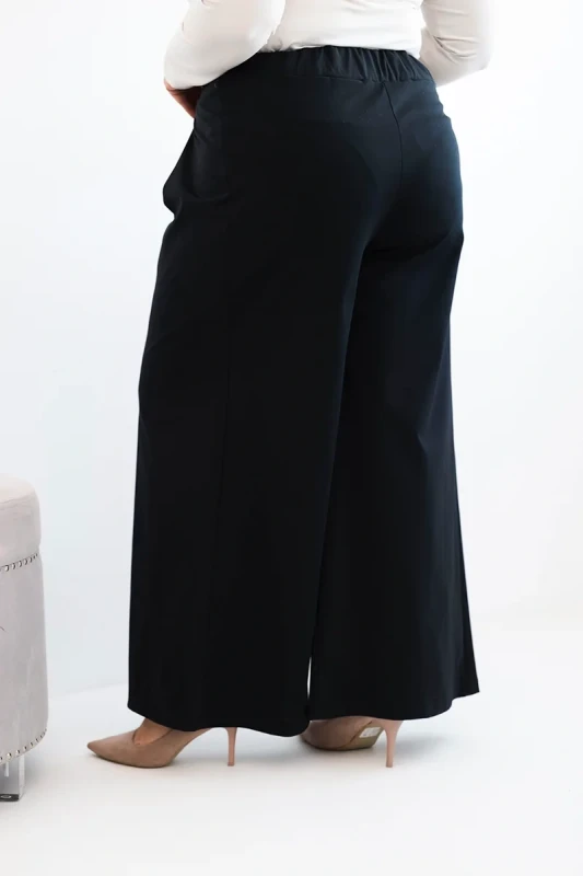 Spodnie damskie Plus Size z szerokimi nogawkami i plisowaniem ( r. 44-48)  