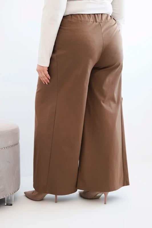 Spodnie damskie Plus Size z szerokimi nogawkami i plisowaniem ( r. 44-48) 
