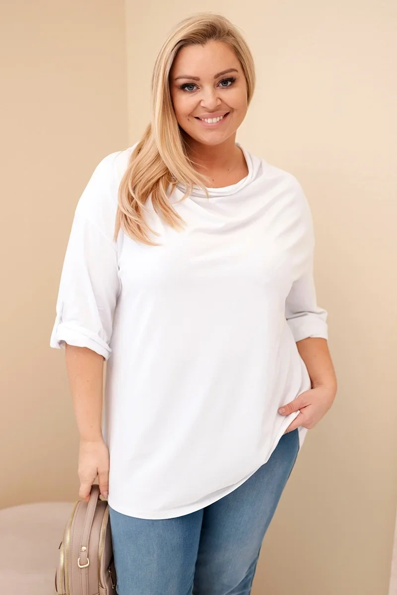 Bluzka plus size z  dekoltem wodnym ( r. 46-54) 