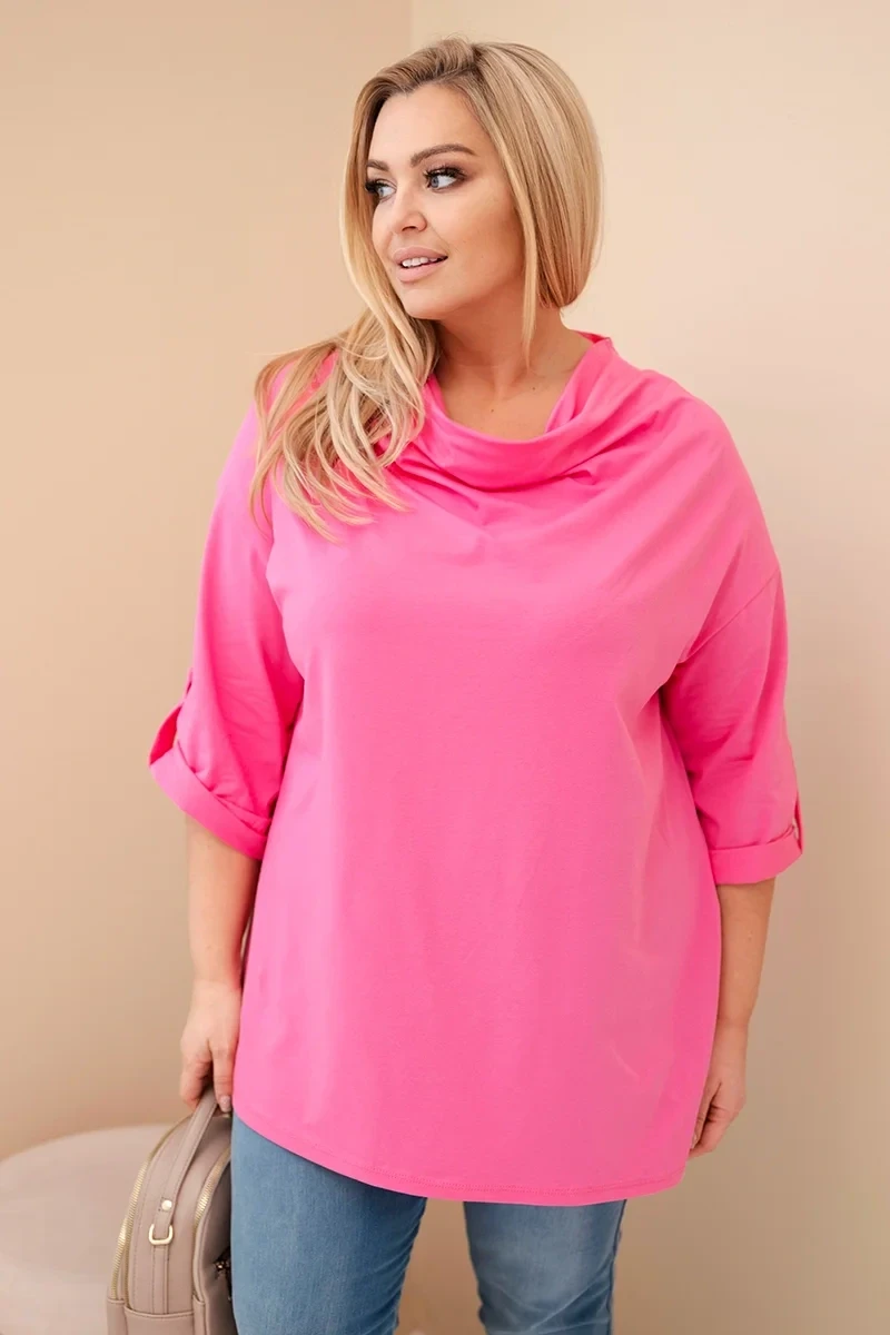 Bluzka plus size z  dekoltem wodnym ( r. 46-54)   