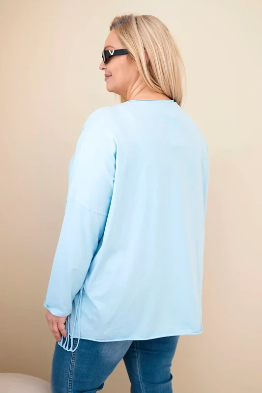 Bluzka Plus Size bawełniana  z frędzlami  ( r. 48-54 )