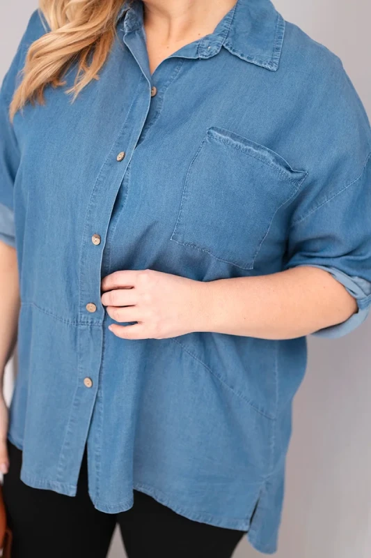 Koszula Plus Size jeansowa - ciemny ( r. 46-50) 