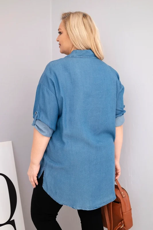 Koszula Plus Size jeansowa - ciemny ( r. 46-50) 