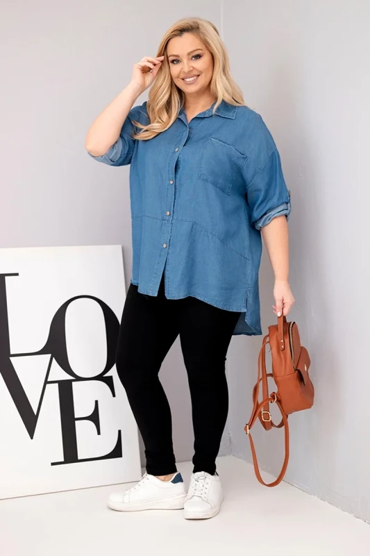 Koszula Plus Size jeansowa - ciemny ( r. 46-50) 