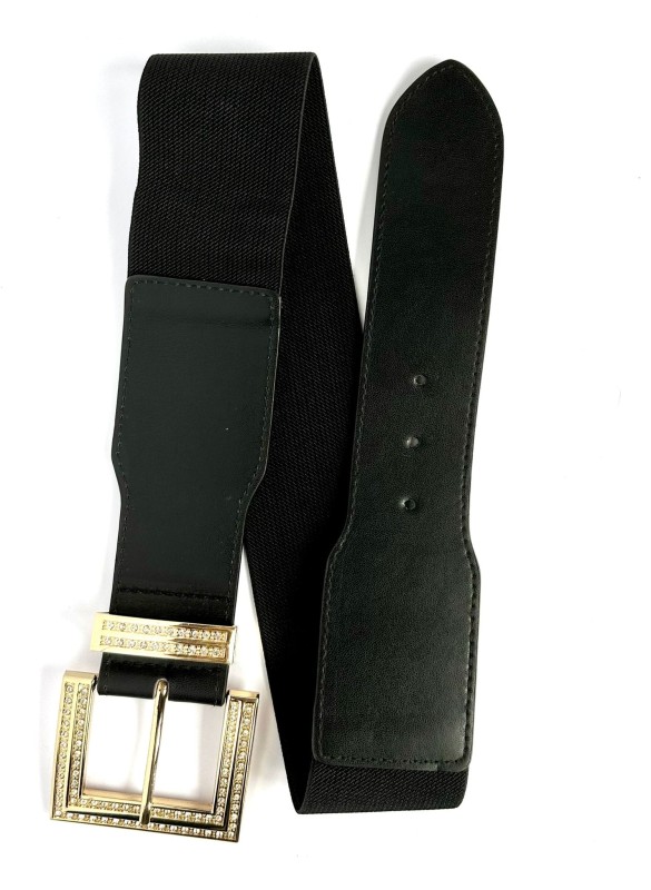 PASEK PLUS SIZE - KLAMRA  z cyrkoniami NA GUMIE MOD.11 (R. 42-54)  