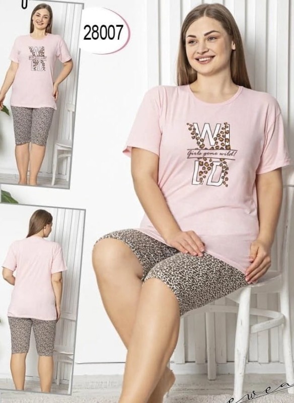 Piżama plus size WILD - 100 % BAWEŁNA ( r. 44-52) 