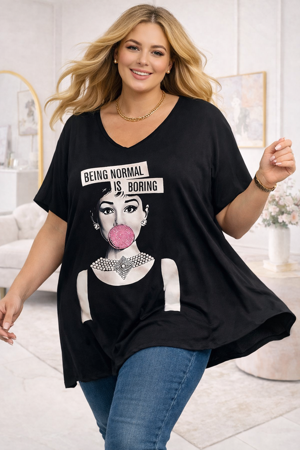 Tunika  Plus Size DIGITAL z nadrukiem ( r. 50-56)