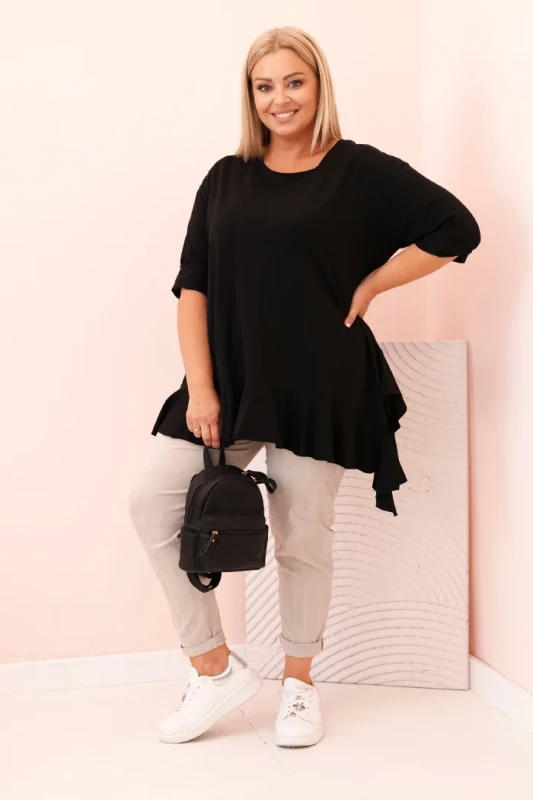 Bluzka plus size z  falbanką ( r. 48-56)    
