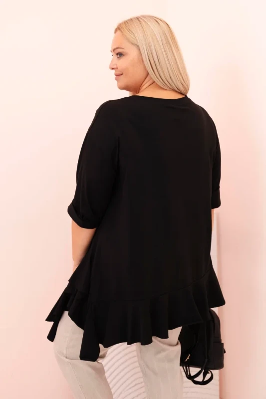 Bluzka plus size z  falbanką ( r. 48-56)    