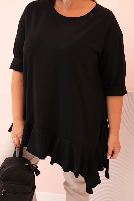 Bluzka plus size z  falbanką ( r. 48-56)    