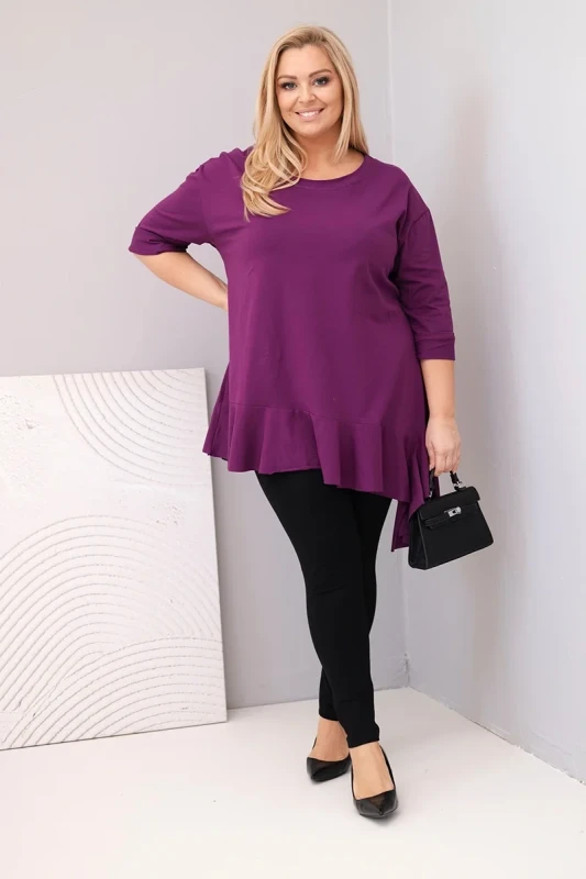 Bluzka plus size z  falbanką ( r. 48-56)    