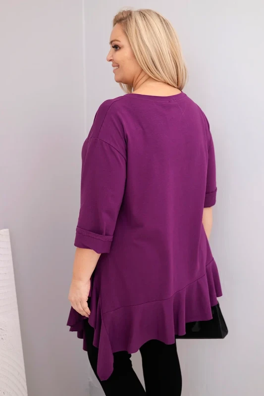 Bluzka plus size z  falbanką ( r. 48-56)    