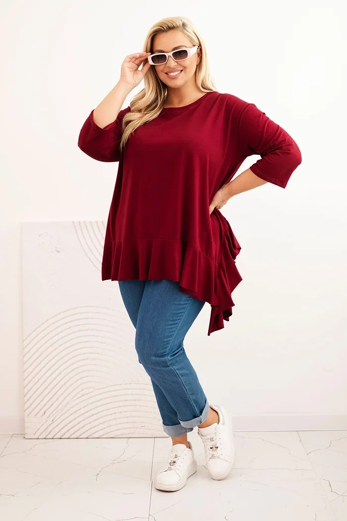 Bluzka plus size z  falbanką ( r. 48-56)    
