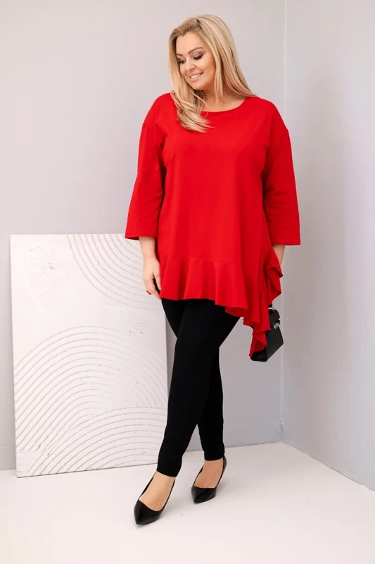 Bluzka plus size z  falbanką ( r. 48-56)    