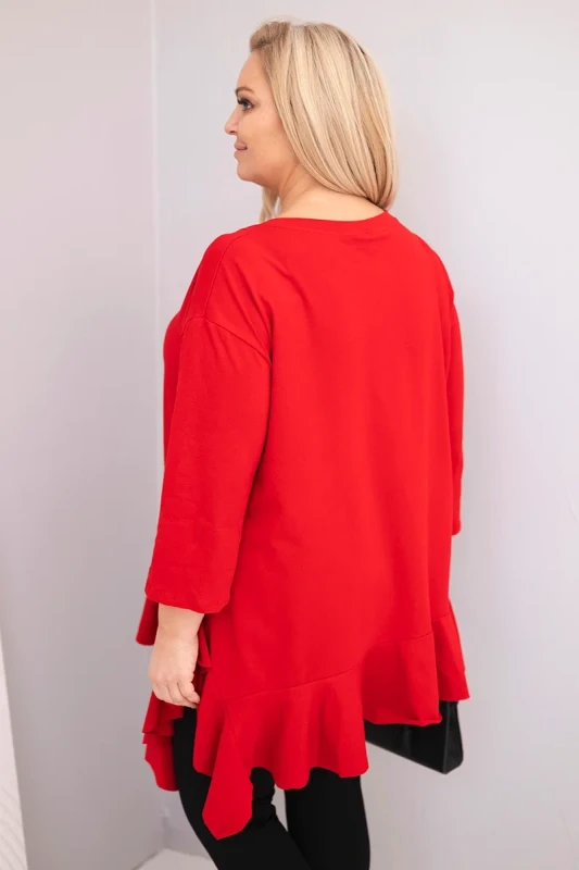 Bluzka plus size z  falbanką ( r. 48-56)    