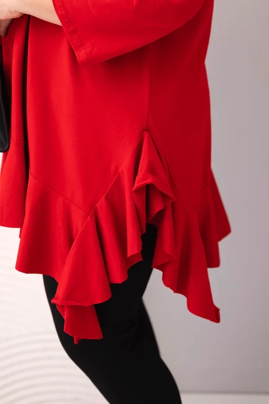 Bluzka plus size z  falbanką ( r. 48-56)    
