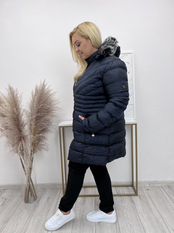Kurtka zimowa plus size midi BLANCA  -(r. 48-56 )  WYSYŁKA 24H