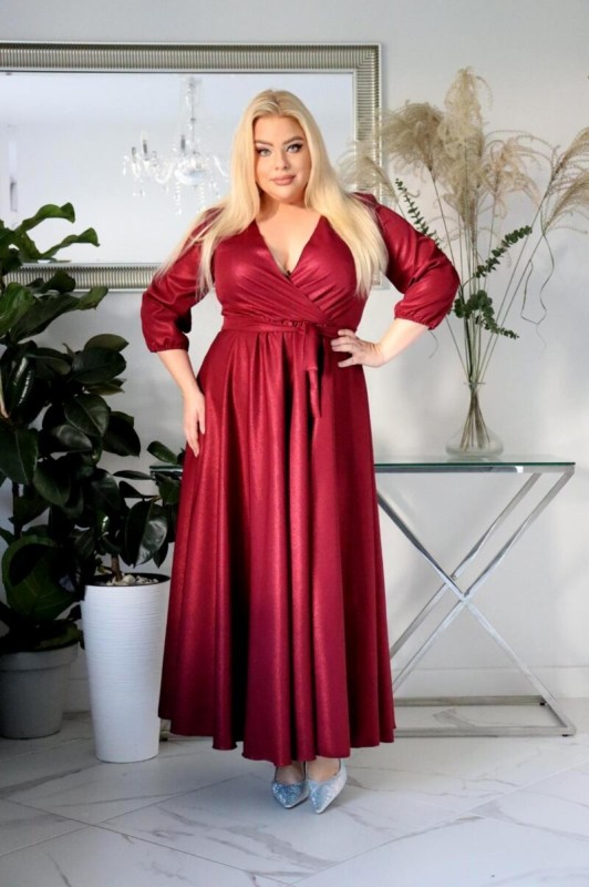 Sukienka maxi z błyskiem  KOD S1004 (r. 48-54)  