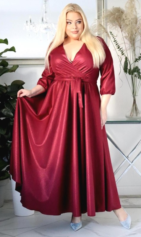 Sukienka maxi z błyskiem  KOD S1004 (r. 48-54)  