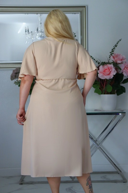 Sukienka plus size w zestawie z broszką KOD S1014 (r. 48-54)     