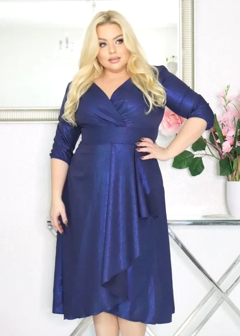 Sukienka Glow z Kopertowym Dekoltem KOD S1008 ( r. 48-54)