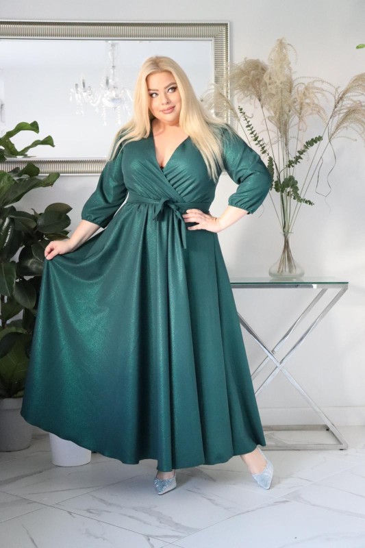 Sukienka maxi z błyskiem  KOD S1004 (r. 48-54)   