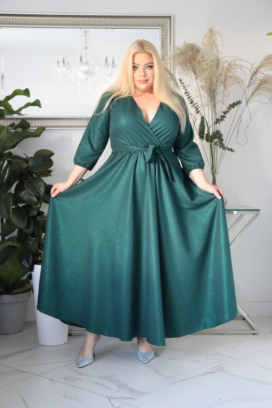 Sukienka maxi z błyskiem  KOD S1004 (r. 48-54)   